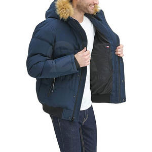 Chaqueta Moderna para Hombre, Chaqueta Parka con Capucha de Piel Sintética, Abrigo de Moda Invernal para Uso en Exteriores, Personalizable - Product Image 4