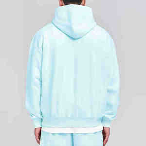 Nueva moda de los hombres Drop Shoulder Hoodies secado rápido antiarrugas básicos algodón mezclado streetwear sudaderas con capucha para hombres con su propio logotipo - Product Image 5