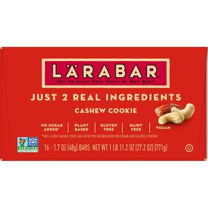 Barra de Frutas y Nueces Vegana Sin Gluten Larabar Cashew Cookie, Barras de 1.7 oz, Paquete de 16 - Product Image 2