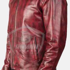 Veste en cuir de vache véritable originale de haute qualité, streetwear pour hommes, broderie classique, mode, usage extérieur, col montant, hiver - Product Image 5