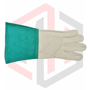 ถุงมือเชื่อมหนังแบบพันข้อมือทำจากผ้าใบ - Product Image 3