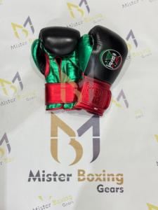 Gants de boxe noir rouge vert pas de boxe pas de vie fermeture à sangle réglable Style mexicain gants Pro équipement d'entraînement - Product Image 6