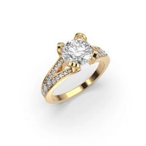 Lab Create Bague de fiançailles en diamant rond Bague en diamant de laboratoire Bague de promesse d'anniversaire unique pour elle Bague de fiançailles ronde - Product Image 1