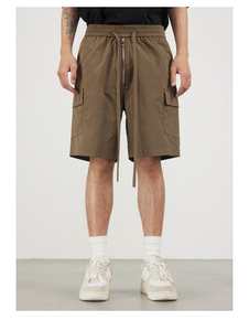 Shorts de survêtement vierges 100 % polyester de haute qualité, couleur unie, pour hommes, personnalisables avec logo, grammage lourd et confortables, vente en gros - Product Image 5