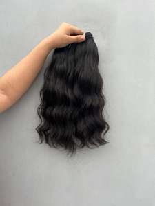 Donante indio 100% Extensiones de cabello ondulado Virgen sin procesar natural Crudo Suave Voluminoso Paquetes completos Color natural claro - Product Image 3