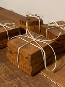 Ensemble de sous-verres décoratifs en bois naturel, sous-verres en bois massif faits à la main pour le café, le thé, la bière, résistants aux rayures, pour la table - Product Image 4
