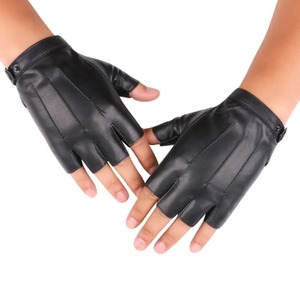 A Pair of Men's and Women's Pu Imitation Leather Outdoor Sports Half-<b>Finger</b> <b>Gloves</b> and Fingerless <b>Gloves</b> - Product Image 5
