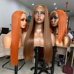 Free Making Styling Bob Wig for Women <b>Brown</b> Tip Ombre Highlight Color Swiss Transparent HD Brow Lace - Product Image 2