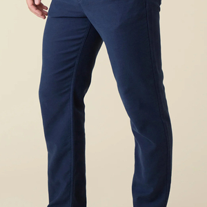 กางเกงถักลำลองสำหรับผู้ชายผ้าคอตตอน100% มีกระดุมสีล้วนดีไซน์ใหม่ - Product Image 3