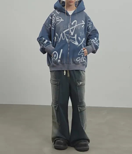 Sweat-shirt vintage surdimensionné à épaules tombantes, peinture au pistolet 500GSM, effet délavé au soleil, streetwear, logo personnalisé, fabricant OEM - Product Image 6