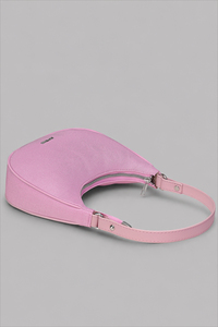 Wholesale <b>Pink</b> Canvas Half Moon Bag Fashion Underarm Shoulder <b>Purse</b> for Women - Product Image 2