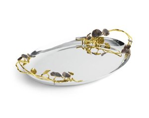 Bandeja de Servicio de Aluminio Hecha a Mano en India, Diseño de Martillo, Platos de un Solo Nivel, Vajilla de Cocina, Apta para Lavavajillas, Asas Personalizadas - Product Image 3