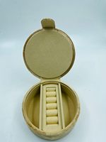 Boîte de rangement pour bijoux en velours et bois, brodée à la main, personnalisable en couleur, taille et logo, pour colliers, bagues, boucles d'oreilles