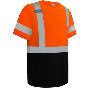 เสื้อยืดแขนสั้นสะท้อนแสงแบบกันน้ำ มีไฟ LED ระบายอากาศได้ดี สวมใส่สบาย ผลิตจากผ้าฝ้ายอ็อกซ์ฟอร์ด 100% สำหรับผู้ชาย ชุดทำงานเพื่อความปลอดภัย - Product Image 6