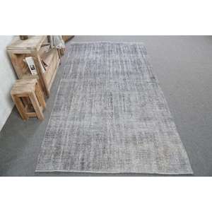 พรมวินเทจ ขนาด 4.1x7.6 ฟุต สีเทา ลายแบบนามธรรม ทำจากขนสัตว์ - Product Image 1