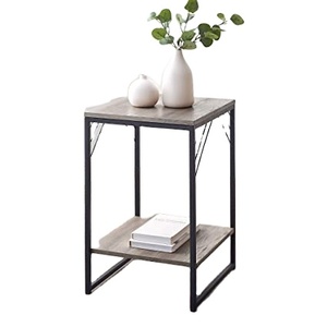 Table d'appoint classique pour la décoration de la maison, couleur noire, meubles d'intérieur au Design moderne, Table d'appoint en métal et en bois pour le thé et le café - Product Image 1