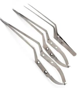 Nouveau lot de 5 ciseaux de micro-chirurgie en acier inoxydable allemand porte-aiguille droit et incurvé plus pince à suture - Product Image 5