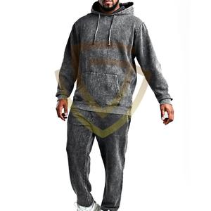 Ensemble de survêtement vintage respirant de haute qualité personnalisé - Unisexe XL, survêtement en molleton, délavé à l'acide, à capuche - Product Image 1