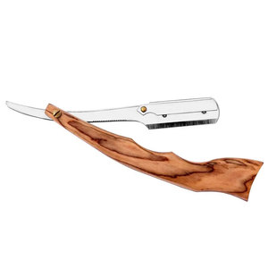 Maquinilla de afeitar recta con mango de madera y logotipo personalizado al por mayor, afeitado de seguridad desechable con una sola hoja para uso corporal y bikini - Product Image 3