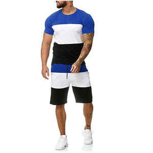 Ensemble d'été t-shirt et short pour hommes ensemble complet deux pièces ensemble court chemise et short imprimé logo personnalisé - Product Image 5