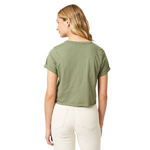 Camiseta Corta Básica de Verano para Mujer, Ecológica, Transpirable, con Patrón Liso, Manga Corta, para Ejercicio, Ajuste Holgado, 100% Algodón - Product Image 4