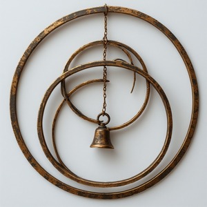 Carillon éolien Design Art Déco en métal ton héritage Revêtement en bronze antique Artisanat traditionnel Vibration calme pour les espaces de jardin - Product Image 4