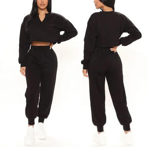 ชุดเซ็ทเสื้อผ้าผู้หญิงแฟชั่นสั่งทำพิเศษ ผ้าฝ้ายพิมพ์ลาย 2 ชิ้น เสื้อครอปตัวหลวมและกางเกงจ็อกเกอร์ ยืดได้ 4 ทิศทาง เป็นมิตรกับสิ่งแวดล้อม - Product Image 4