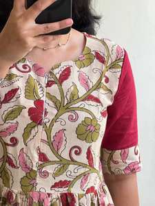 Robe une pièce en georgette imprimée en coton de créateur avec manches fantaisie en soie Salwar de style indien pour les fêtes de mariage pour adultes - Product Image 3