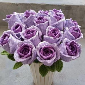Wholesale Handmade Crocheted Rose Bouquet Crochet Bubble Rose Crocheted Bouquet <b>Artificial</b> <b>Flower</b> Gift Valentine's Day - Product Image 2