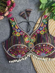 Navratri เสื้อลูกไม้หนาพิเศษจากอิตาลีพร้อม Gamthi และเปลือกหอยจากผู้ผลิตทั่วโลกและผู้จัดจำหน่ายจากอินเดีย - Product Image 4