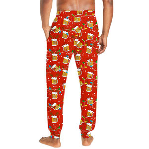 Pantalones de chándal de Navidad con estampado Digital para hombre, cintura con cordón, pierna recta, sueltos, informales, diseño de tema navideño, pantalones de chándal para hombre - Product Image 2