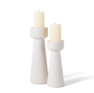Contemporary Minimalist Candle <b>Stand</b> in Matte Black Finish for Stylish Interior Decor - Product Image 1
