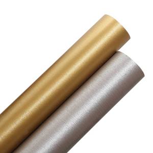 Papel pintado decorativo de Metal Peel and Stick, Película autoadhesiva, <span class=keywords><strong>vinilo</strong></span> de PVC de <span class=keywords><strong>acero</strong></span> inoxidable cepillado, pegatina para refrigerador doméstico - Product Image 3