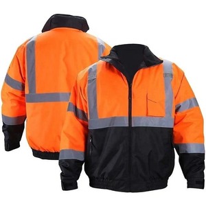 OEM Clase 3 Construcción Ropa DE TRABAJO Naranja Hi Vis Bomber Chaquetas DE SEGURIDAD reflectantes - Product Image 3