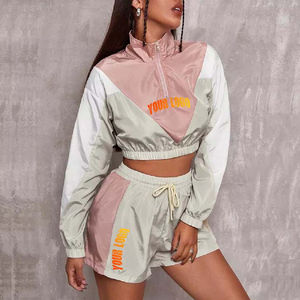 Conjunto de Chaqueta Cortavientos y Pantalones Cortos de Verano para Mujer, 100% Algodón, Casual, Transpirable, Color y Talla Personalizables, Estilo Sólido hasta la Rodilla - Product Image 4