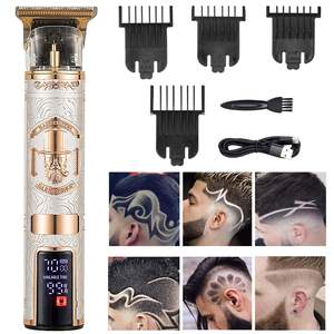 Kit Profesional de Recortadora de Cabello Inalámbrica Recargable, Cuerpo Metálico con Cuchilla de Acero Inoxidable, Batería USB de 2500 mAh, Afeitadora - Product Image 5