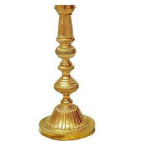 Candélabre en laiton antique, design vintage, porte-bougie chauffe-plat en cristal, très tendance - Product Image 1