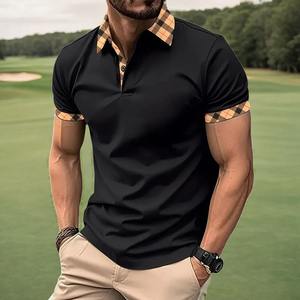 Camiseta de Manga Corta para Hombre, Talla Grande, Estilo Europeo Americano, Transpirable, de Secado Rápido, para Verano, Informal de Negocios, con Estampado - Product Image 1