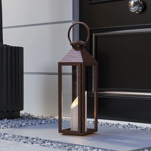 Latest <b>Copper</b> Antique High Quality Metal Candle Holder <b>Lanterns</b> with Clear Toughen Glass for Outdoor Decorations - Product Image 6