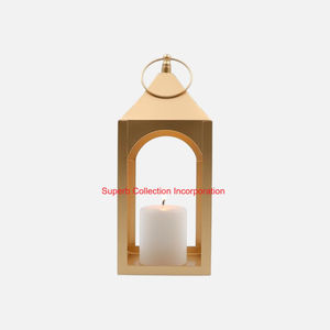 Luxury Design Stainless Steel Candle <b>Lantern</b> With Wood Top & Glass Panels Modern Handcrafted Decorative <b>Lantern</b> For Indoor - Product Image 6