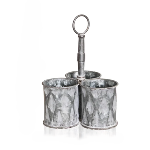Best Quality Decorative 3 Portion Galvanized Metal Utensils Holder for Kitchen Tool Storage Metal Cutlery Holder in Low Price - Product Image 1