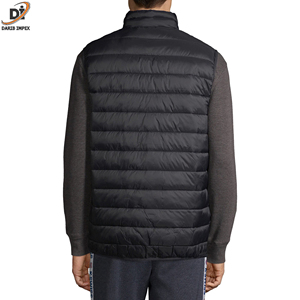 Venta al por mayor logotipo personalizado media manga chaleco acolchado cremallera relleno de poliéster acolchado transpirable 100% algodón Shell alta calidad - Product Image 2