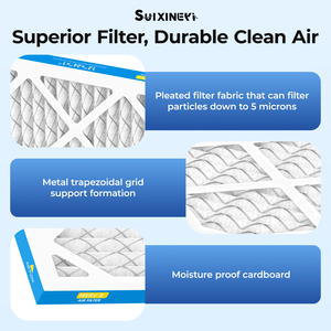 Filtro de Aire Plegado SUIXINEYI MERV8 para HVAC, Forma Rectangular de 12x24x1, para Aire Acondicionado, Caldera y HVAC Domésticos - Product Image 5