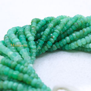 Compre cuentas de piedras preciosas curativas facetadas Rondelle de crisoprasa Natural de 4,5mm de 19 líneas de alta calidad para fabricante de joyas - Product Image 5