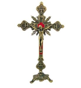 Antique Design Or Couleur Laiton Église Autel Croix Crucifix Église Fournitures - Product Image 6