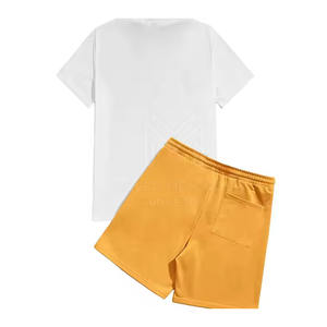 Servicio OEM Conjunto de ropa de verano Camiseta y pantalones cortos para hombre Conjunto de camiseta y pantalones cortos de algodón para hombre En stock - Product Image 2