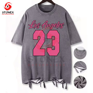 Camiseta de Mujer con Lavado Ácido, MOQ Bajo, Ropa Casual de Verano, Secado Rápido, Tela Personalizable de Alta Calidad para Venta en Línea - Product Image 2