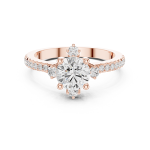Impresionante Anillo de Compromiso Art Deco con Moissanita Corte Princesa y Halo, Detalles Pavé en Forma de Rombo, Oro Rosa, Plata, Acero Inoxidable, para Propuesta - Product Image 1