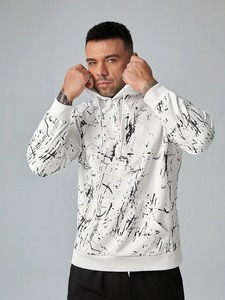 Sudadera con capucha ligera personalizada para hombre, sudaderas térmicas de rizo francés con hombro caído, ropa térmica de invierno pesada de gran tamaño - Product Image 6