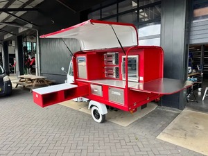 Camion de restauration vintage à 3 roues, carrosserie en acier, 4,8 m, résistant à la rouille, remorquable, avec four à pizza, pour utilisation en extérieur - Product Image 1